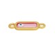 Enameled Zamak Connector Oval Frame with Evil Eye 12x6mm