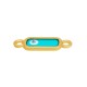 Enameled Zamak Connector Oval Frame with Evil Eye 12x6mm