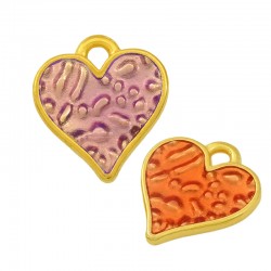 Colgante de Metal Zamak Corazón con Esmalte 12mm