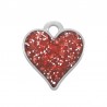 999° Silver Antique Plated/ Glitter Red