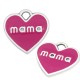 Breloque cœur ‘’mama’’ en zamac avec émail 18mm