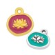 Enameled Zamak Charm Oval Flower Lotus 13x11mm