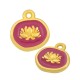 Enameled Zamak Charm Oval Flower Lotus 13x11mm