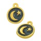 Colgante de Metal Zamak Redondo Luna Estrella Esmaltado 13mm