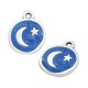 Colgante de Metal Zamak Redondo Luna Estrella Esmaltado 13mm