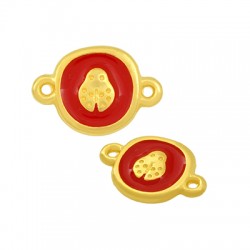 Conector de Metal Zamak Redondo Mariquita con Esmalte 13mm