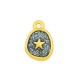 Enameled Zamak Charm Oval Starfish 10x12mm