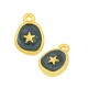 Enameled Zamak Charm Oval Starfish 10x12mm