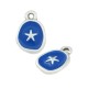 Enameled Zamak Charm Oval Starfish 10x12mm