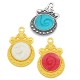 Pendentif rond en zamac avec émail 19x25mm