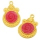 Pendentif rond en zamac avec émail 19x25mm