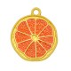 Enameled Zamak Charm Round Slice Fruit Orange 20mm