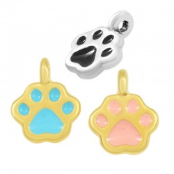Intercalaire empreinte de chien en zamac avec émail 9mm