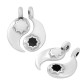 Ciondolo di Metallo Zama Yin Yiang (Set) Smaltato 7x12mm