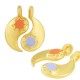 Colgante de Metal Zamak Yin&Yang (Set) con Esmalte 7x12mm