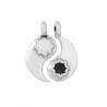 999° Silver Antique Plated/ Black/ White