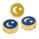 Enameled Zamak Slider Round with Moon Star 12mm Ø2mm