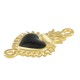 Conector de Metal Zamak Corazón Esmaltada con Fuego 17x22mm