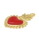 Pendentif cœur en Zamak Émaillé avec Flammes 24 x 29 mm