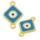 Enameled Zamak Connector Rhombus with Evil Eye 13mm