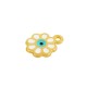 Enameled Zamak Charm Flower Daisy with Evil Eye 11mm