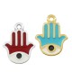 Charm en Zamak Émaillé main de Fatima avec œil Maléfique 14 mm