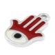 Enameled Zamak Charm Hamsa Hand (Fatima) with Evil Eye 14mm