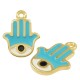 Charm en Zamak Émaillé main de Fatima avec œil Maléfique 14 mm