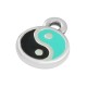 Colgante Redondo Yin Yang de Zamak Esmaltado 8 mm
