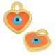 Enameled Zamak Charm Heart with Evil Eye 9mm