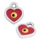 Enameled Zamak Charm Heart with Evil Eye 9mm