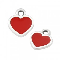Colgante de Metal Zamak Corazón Esmaltado 9mm