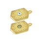 Colgante de Metal Zamak Hexagono con Ojo Esmaltado 18x21mm