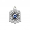 Argent 999° plaqué antique/ Cobalt/ Blanc/ Noir