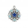 Argent 999° plaqué antique/ bleu cobalt foncé/ bleu clair