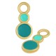 Enameled Zamak Charm Geometric Round 9x20mm