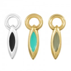 Pendentif en Zamak Émaillé. Clou. Ovale. 10 x 30 mm