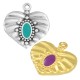 Pendentif en Zamak Émaillé en Forme de cœur 26 x 22 mm