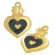 Charm cœur en Zamak Émaillé avec Flammes 19X23Mm