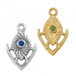 Charm Géométrique en Zamak Émaillé avec Flèche et œil Maléfique 15 x 20 mm