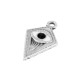 Enameled Zamak Charm Rhombus with Evil Eye Lines 16x24mm