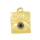 Charm Rectangulaire en Zamak Émaillé avec œil Maléfique 13 x 15 mm