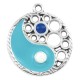 Enameled Zamak Pendant Round Yin Yang 32mm