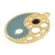 Enameled Zamak Pendant Round Yin Yang 32mm
