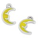 Enameled Zamak Charm Moon 18x12mm