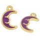 Charm lune en Zamak Émaillé 18 x 12 mm