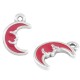 Enameled Zamak Charm Moon 18x12mm