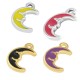 Enameled Zamak Charm Moon 18x12mm