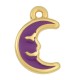 Enameled Zamak Charm Moon 18x12mm