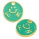 Enameled Zamak Charm Round "FUN" 16mm